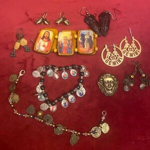 Lot of 9; Earrings, Bracelets and Pin
